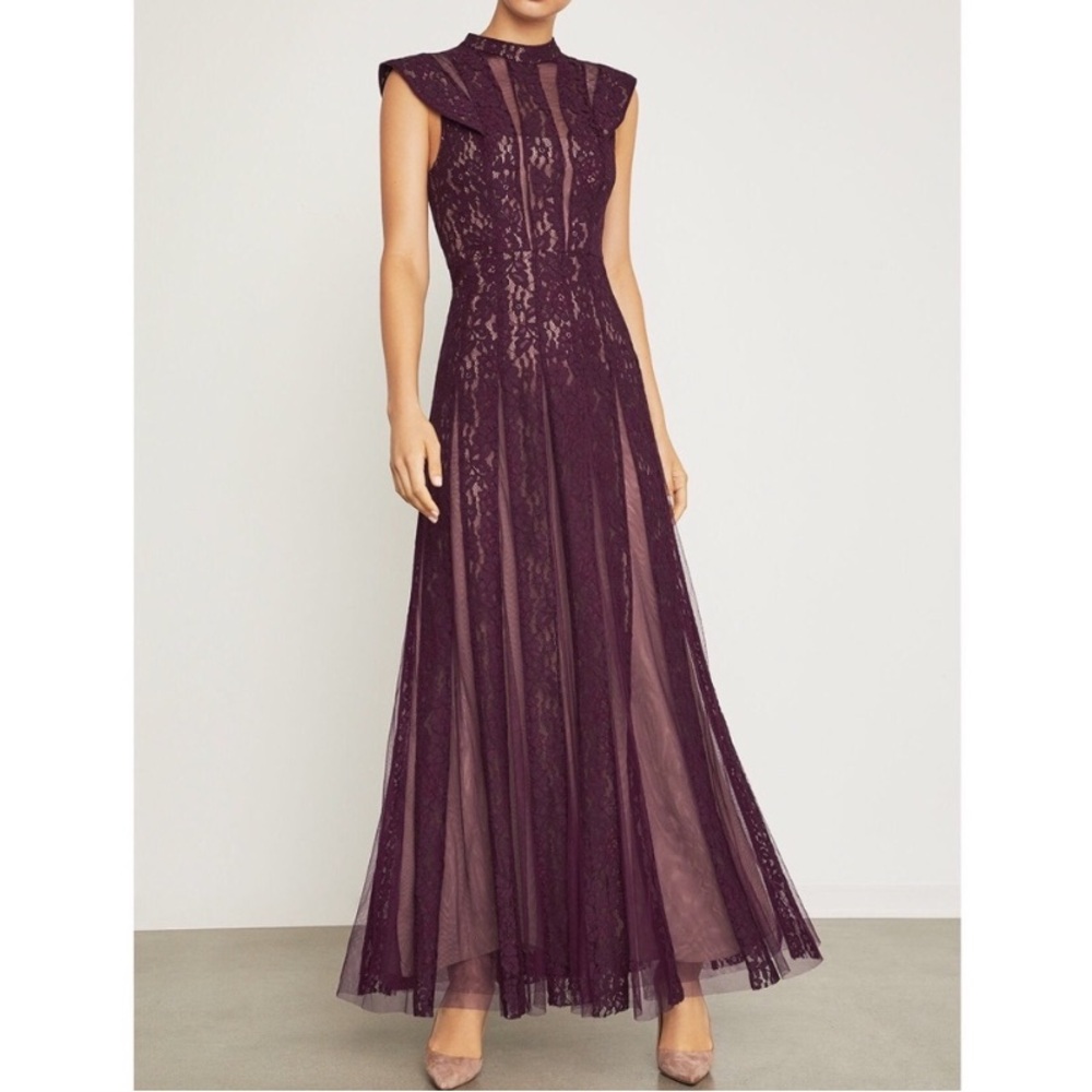 BCBGMaxAzria Plum Lace Maxi Dress